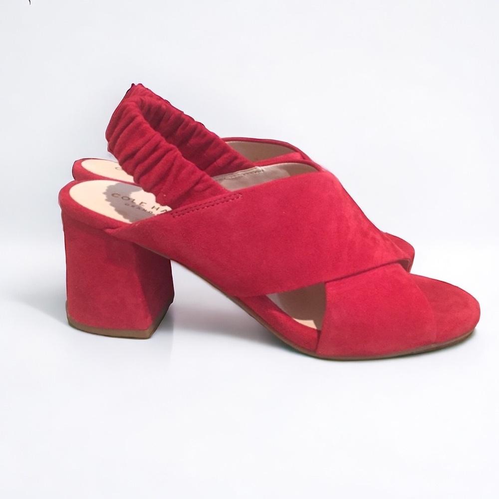 Cole Haan Red Suede Anastasia Slingback Sandal 7B